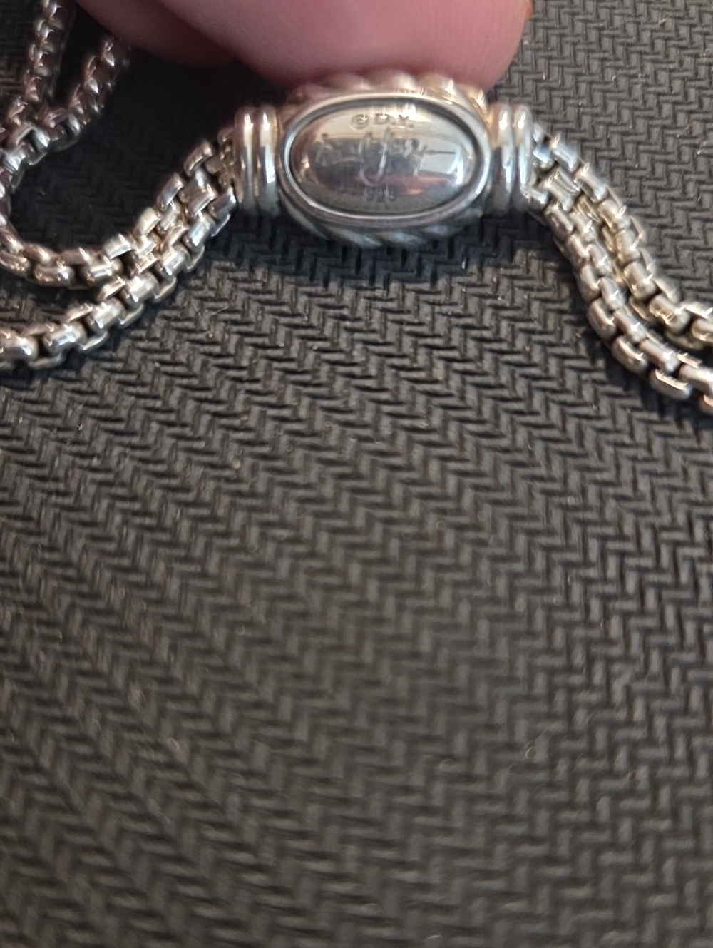 David Yurman Silver Box Link Necklace - Picture 3 of 4